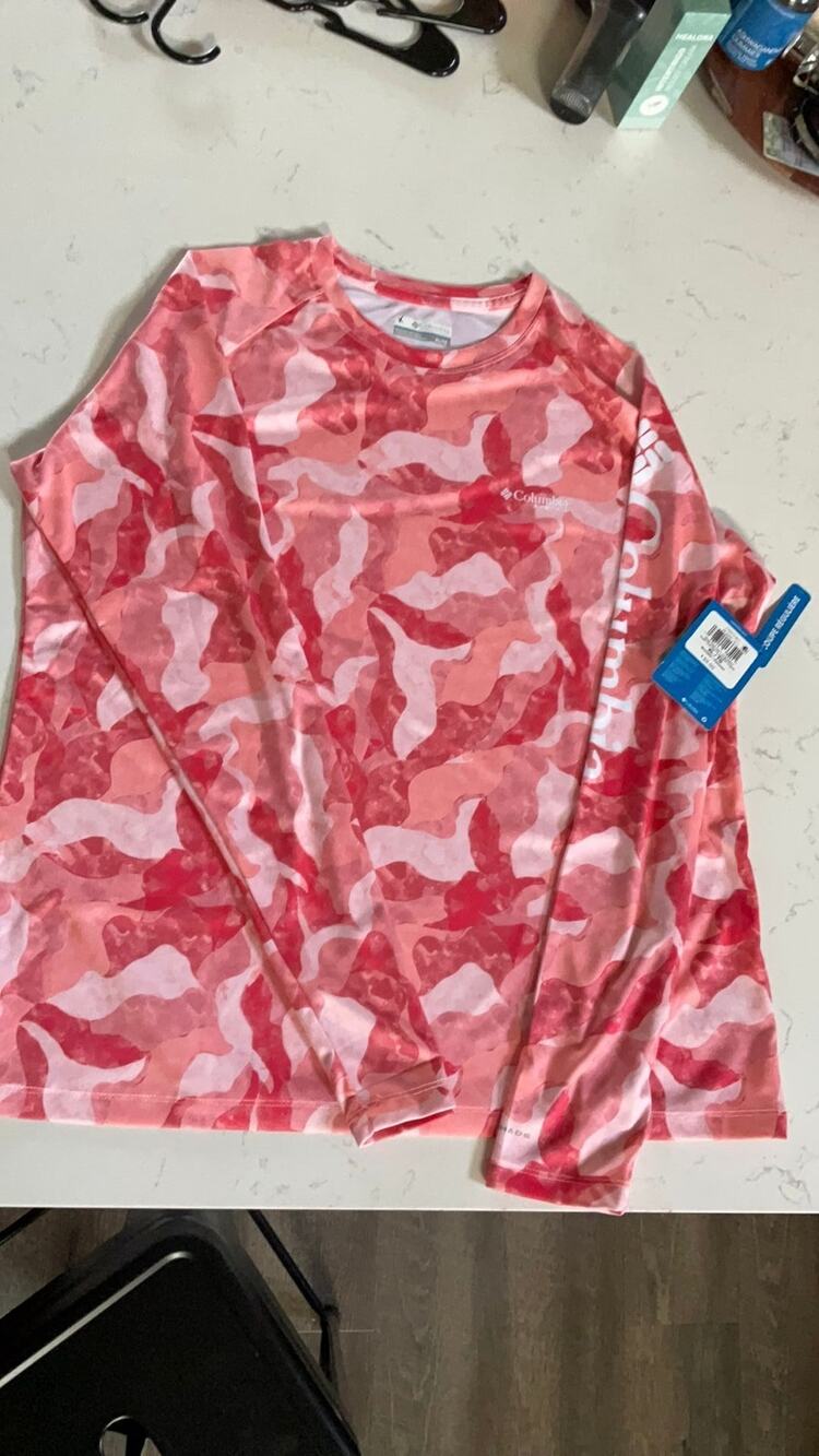 Columbia PFG Super Tidal Tee Long-Sleeve Shirt - Tiki Pink Undertow